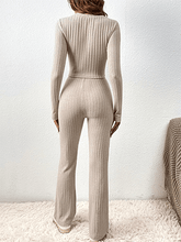 Ribbed-Knit-Pajama-Set-Beige-2
